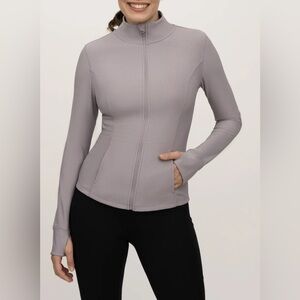 ✨ 90 Degree Reflex Ribbed Athletic Zip Jacket Women Medium Lilac Yoga Style✨
